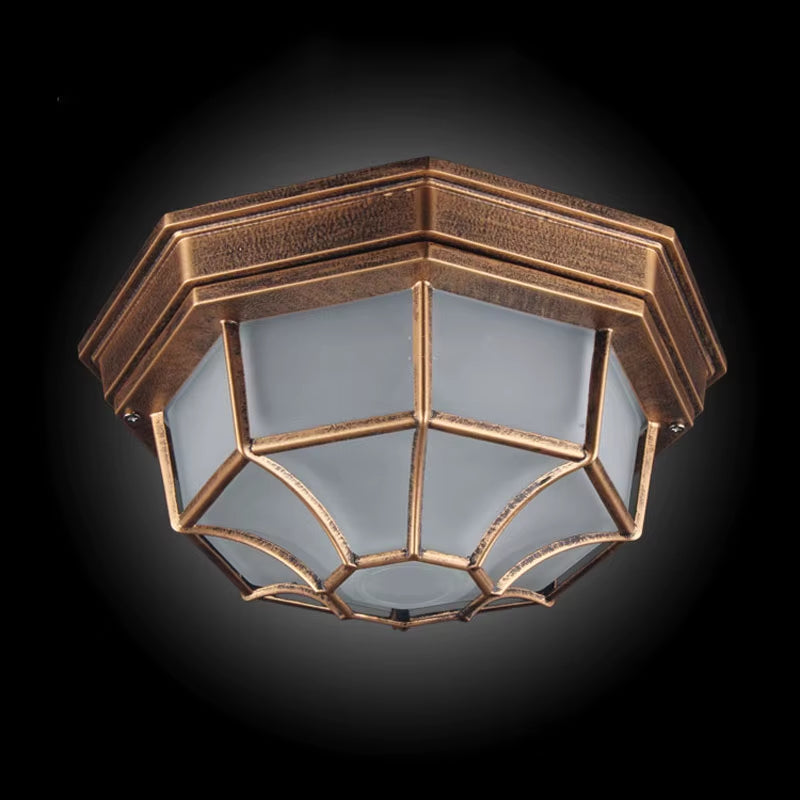 Octagon Bulkhead Bronze - Classic Outdoor Wall Sconce Waterproof IP55