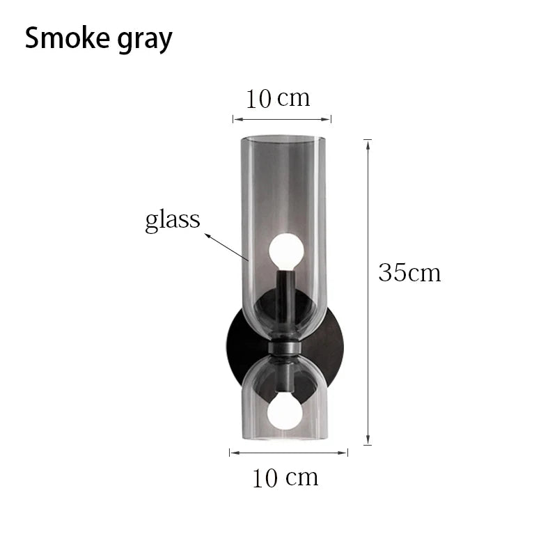 Opaline Hourglass Grey - Up & Down Wall Light