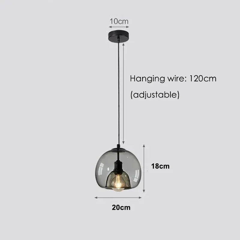Globelet Grey (20/25cm) - Glass Pendant Lamp