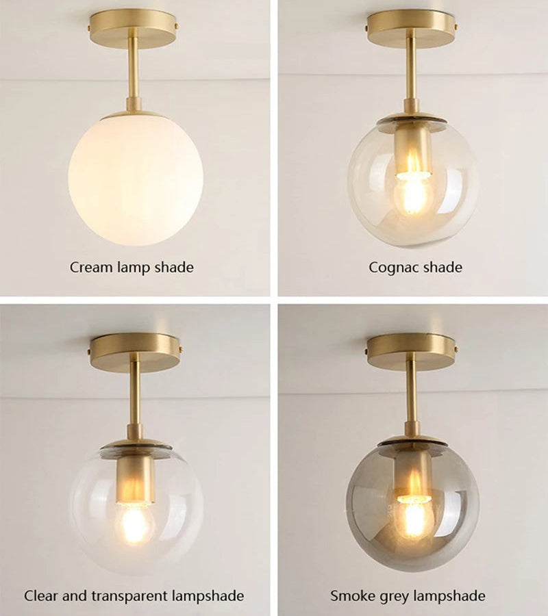 Midas Globe - Glass Ceiling Flush Light