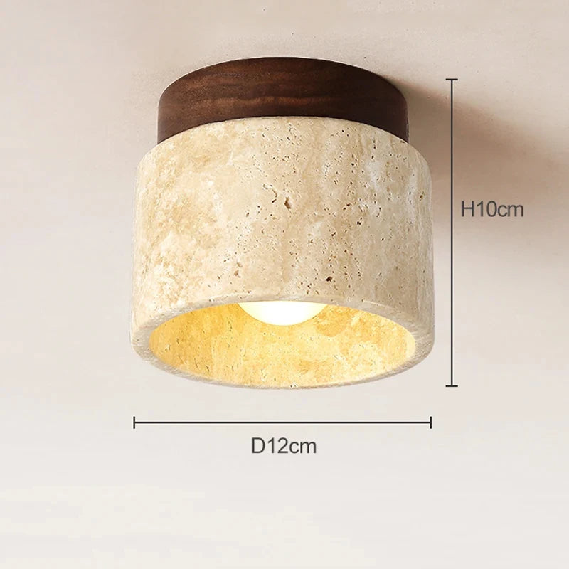 Travertine Downlight Tube - Japanese Ceiling Light Fixture 5W E27