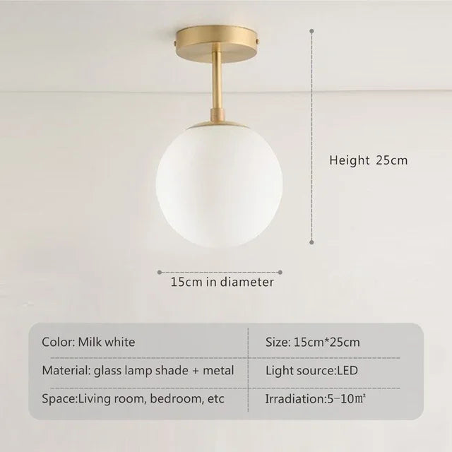 Midas Globe - Glass Ceiling Flush Light